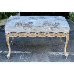 Regency Style Giltwood Bench with Tibetan Tiger Velvet by Randy Esada Designs
