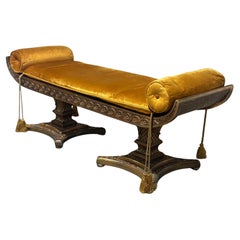 Panca intagliata in legno d'orato in stile Regency