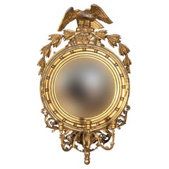 Regency Style Giltwood Convex Mirror
