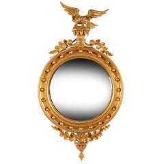 Regency Style Giltwood Convex Mirror