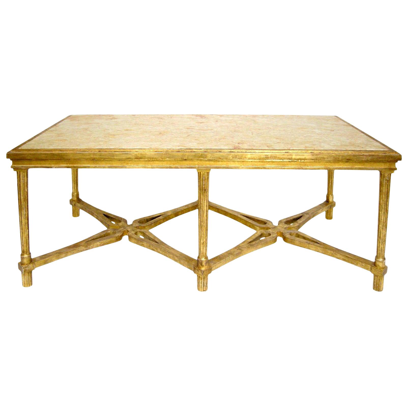 Table basse Marbella en bois doré de style Regency par Randy Esada en vente
