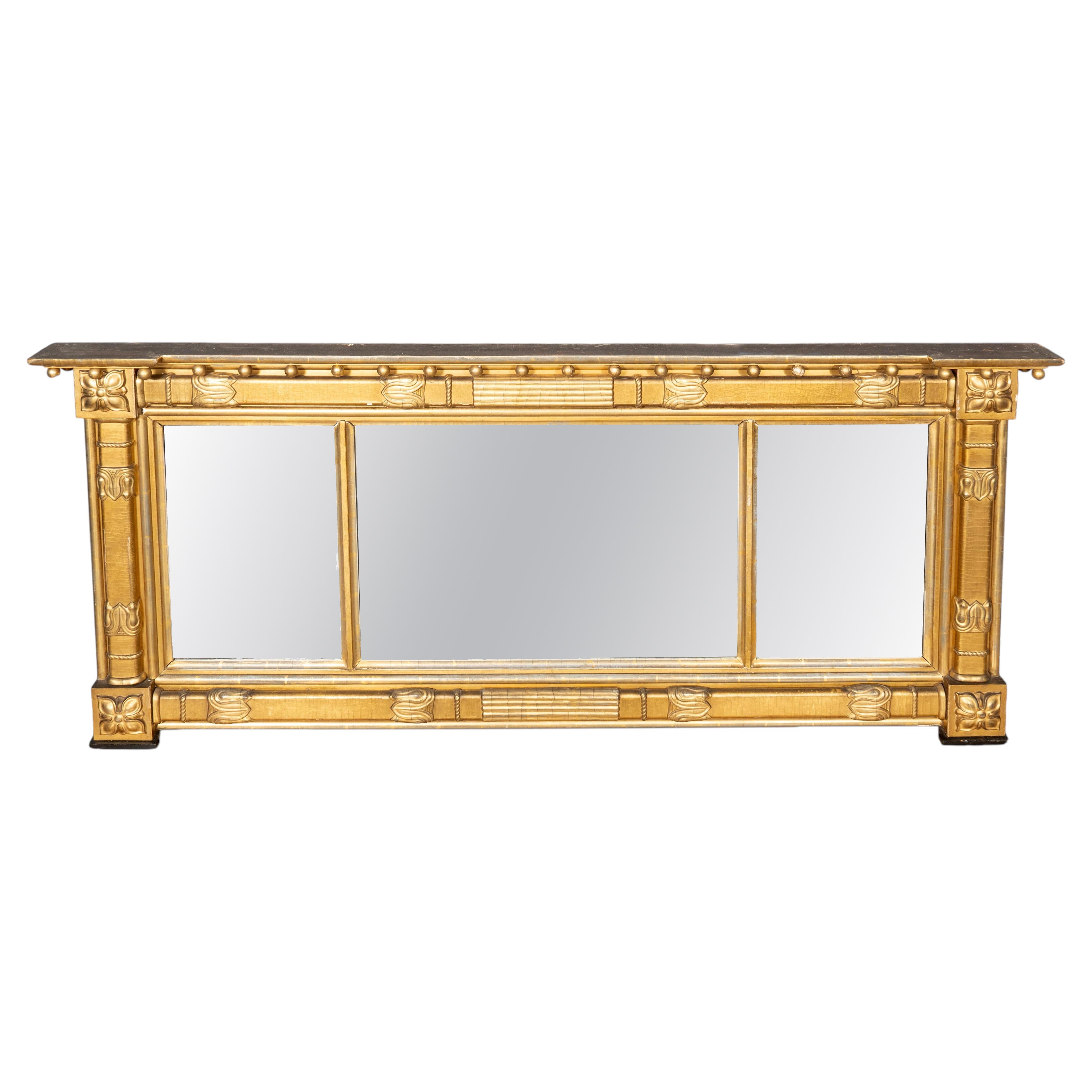 Regency Style Giltwood Overmantel Mirror