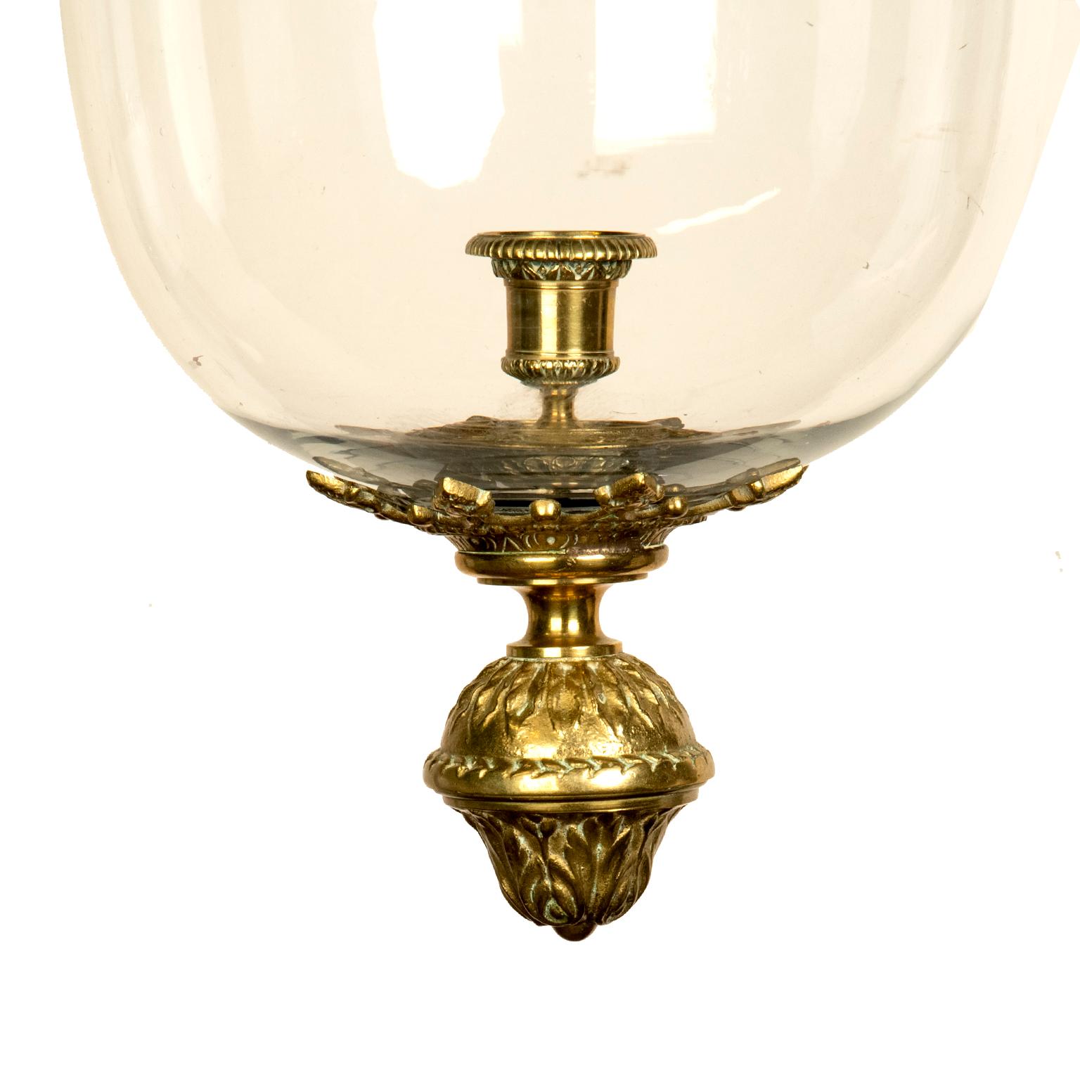 French Regency Style Glass Bell Jar Pendant
