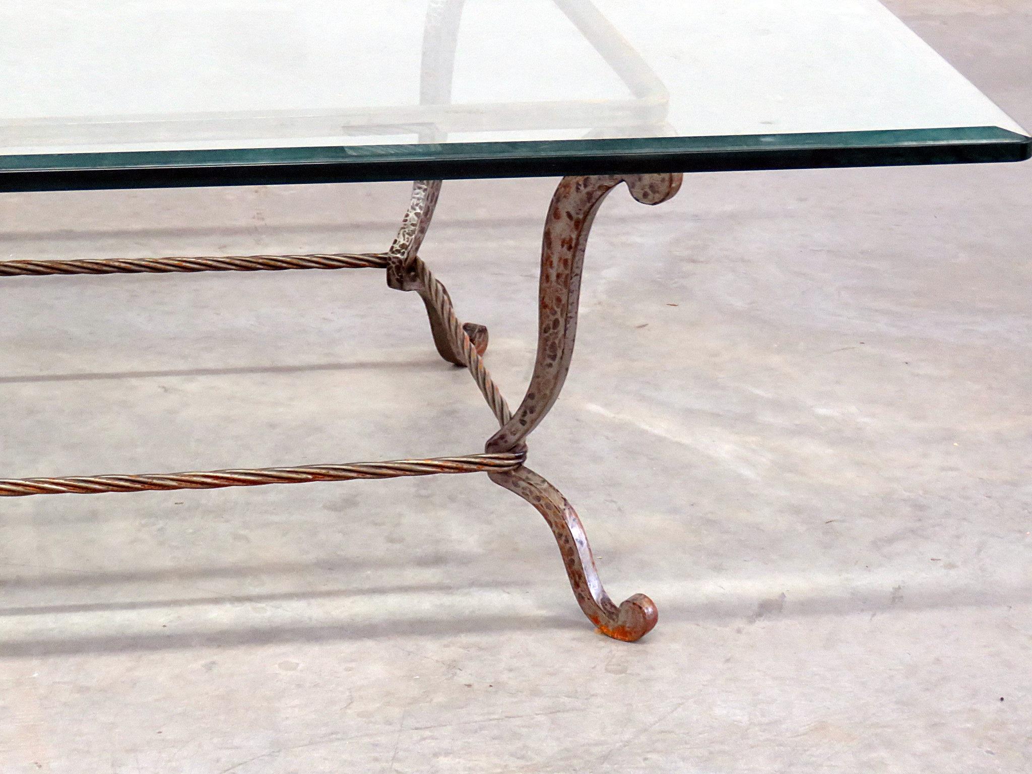 Beveled Regency Style Glass Top Coffee Table