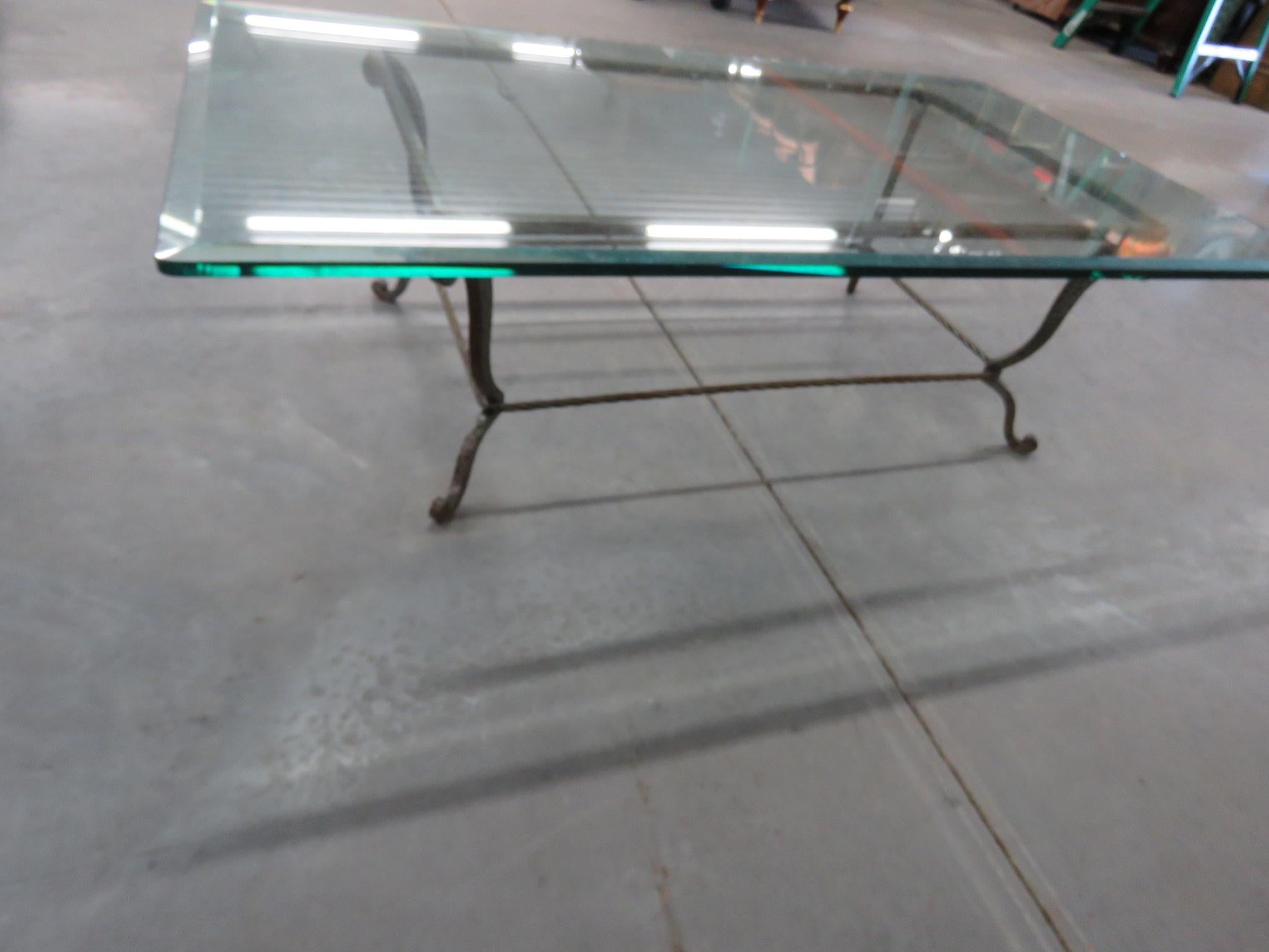 Iron Regency Style Glass Top Coffee Table