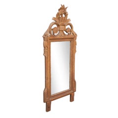 Regency Style Gold Foil Hand Carved Wooden Rectangular Mirror, 1970