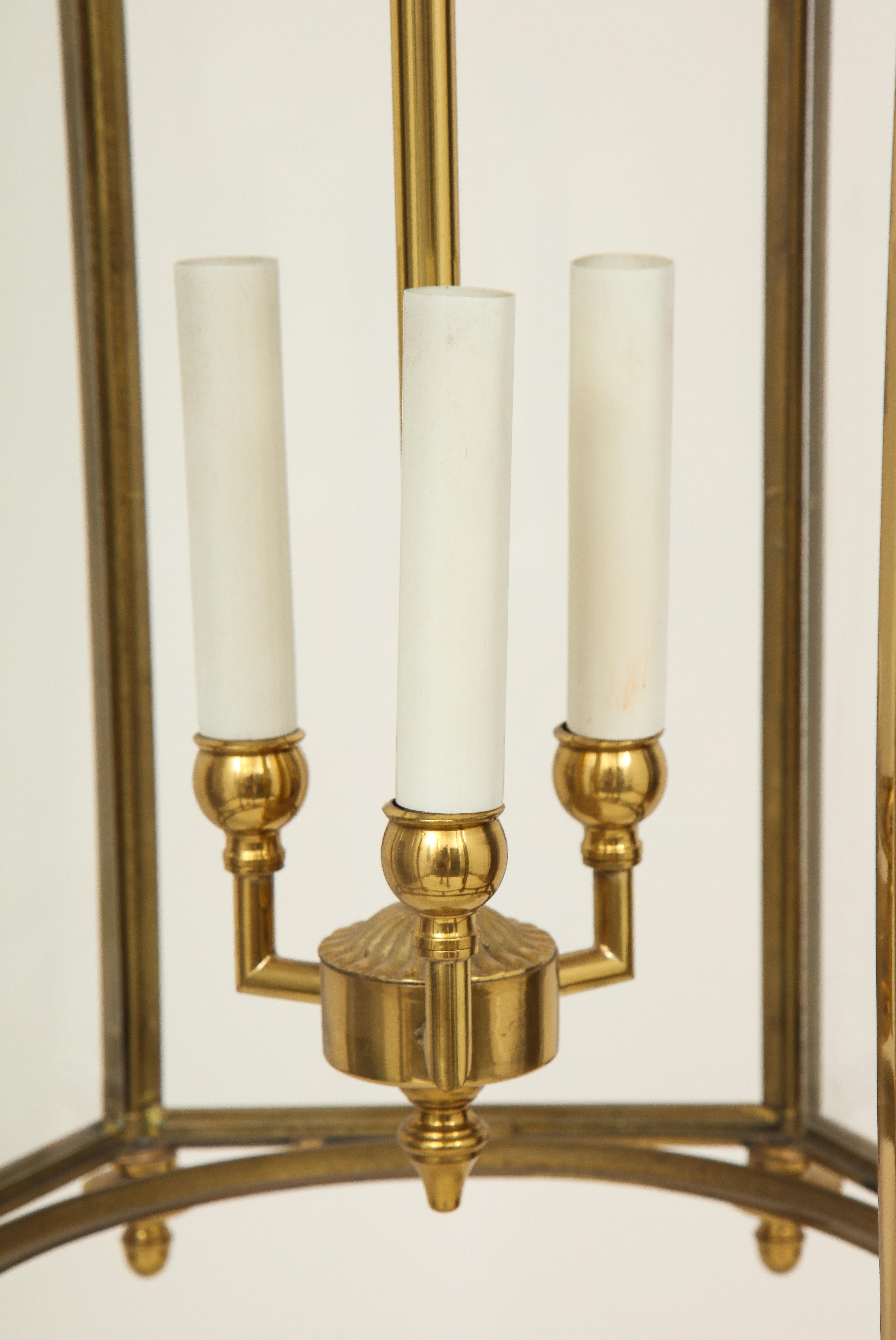 Regency Style Gold-Lacquered Brass Hall Lantern 6
