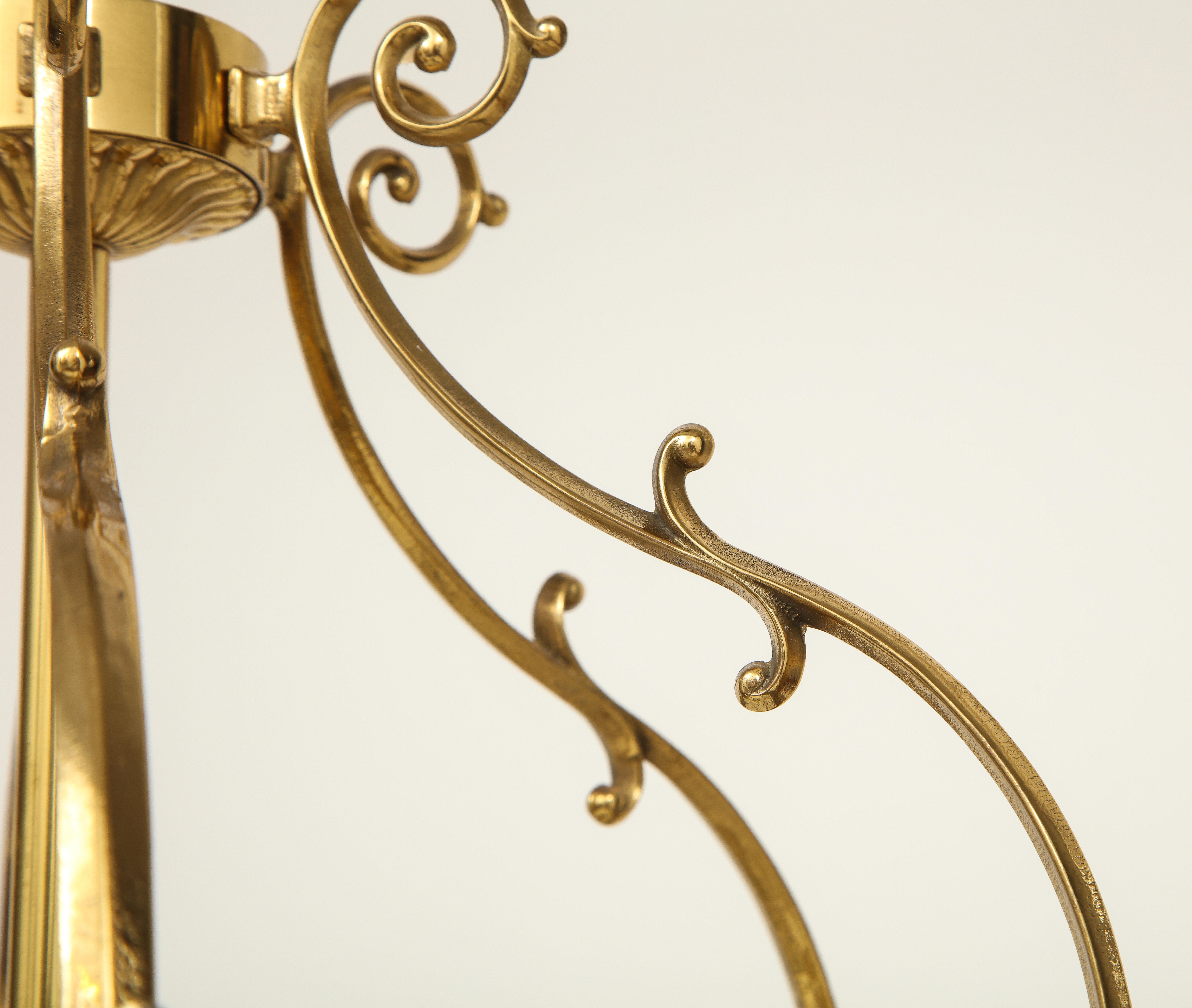 Regency Style Gold-Lacquered Brass Hall Lantern 2