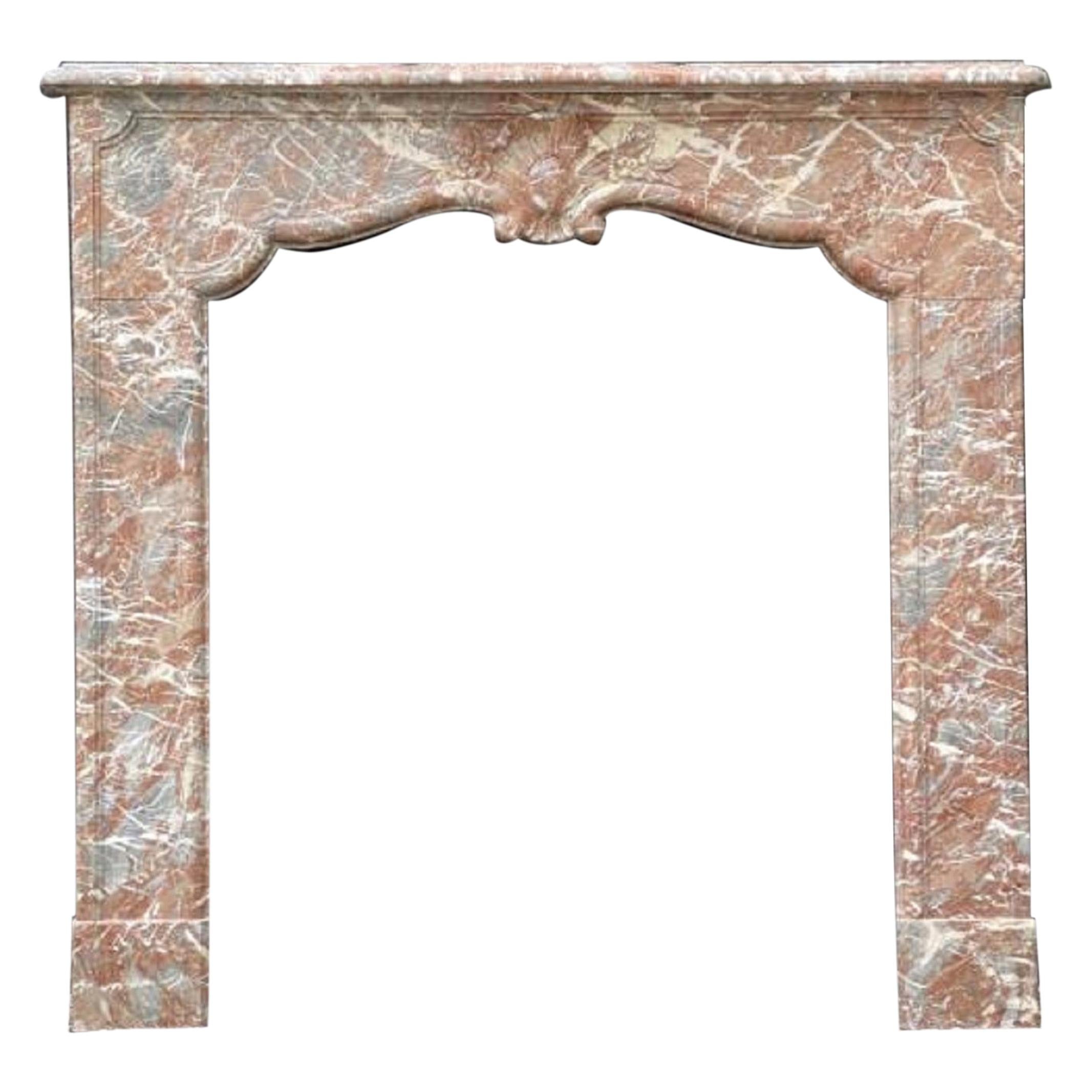Regency Style Gray Ardennes Marble Fireplace