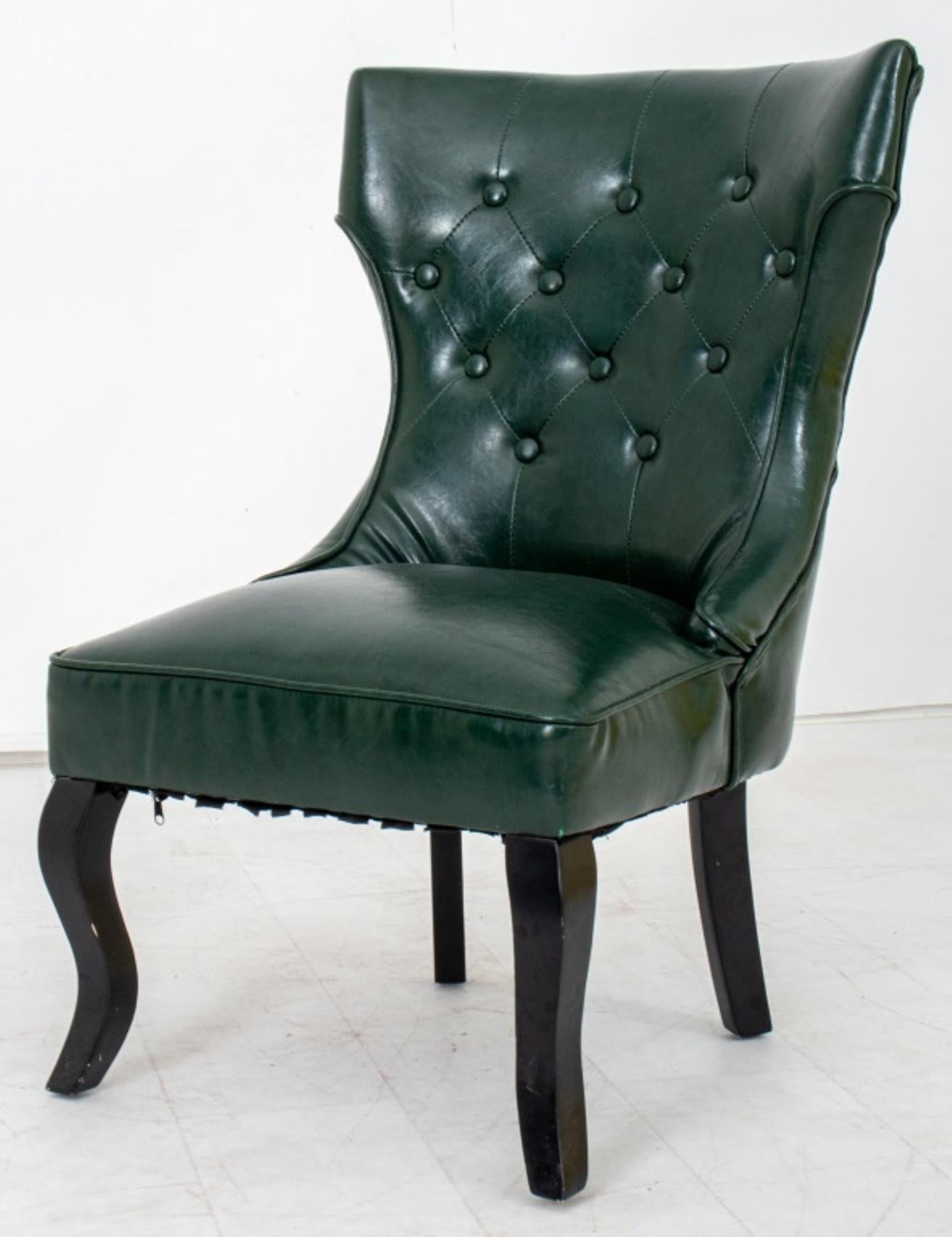 Regency Style Grünes Leder Spiele Stuhl im Zustand „Gut“ im Angebot in New York, NY