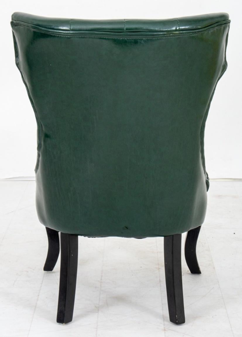 Regency Style Green Leather Games Chair For Sale 1
