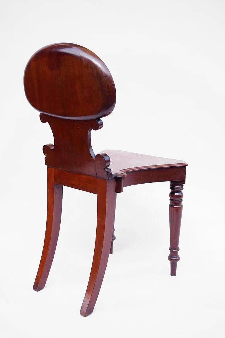 British Regency Style Hall-Chair, Shell-Back, Gillows Model, Late 19th Century