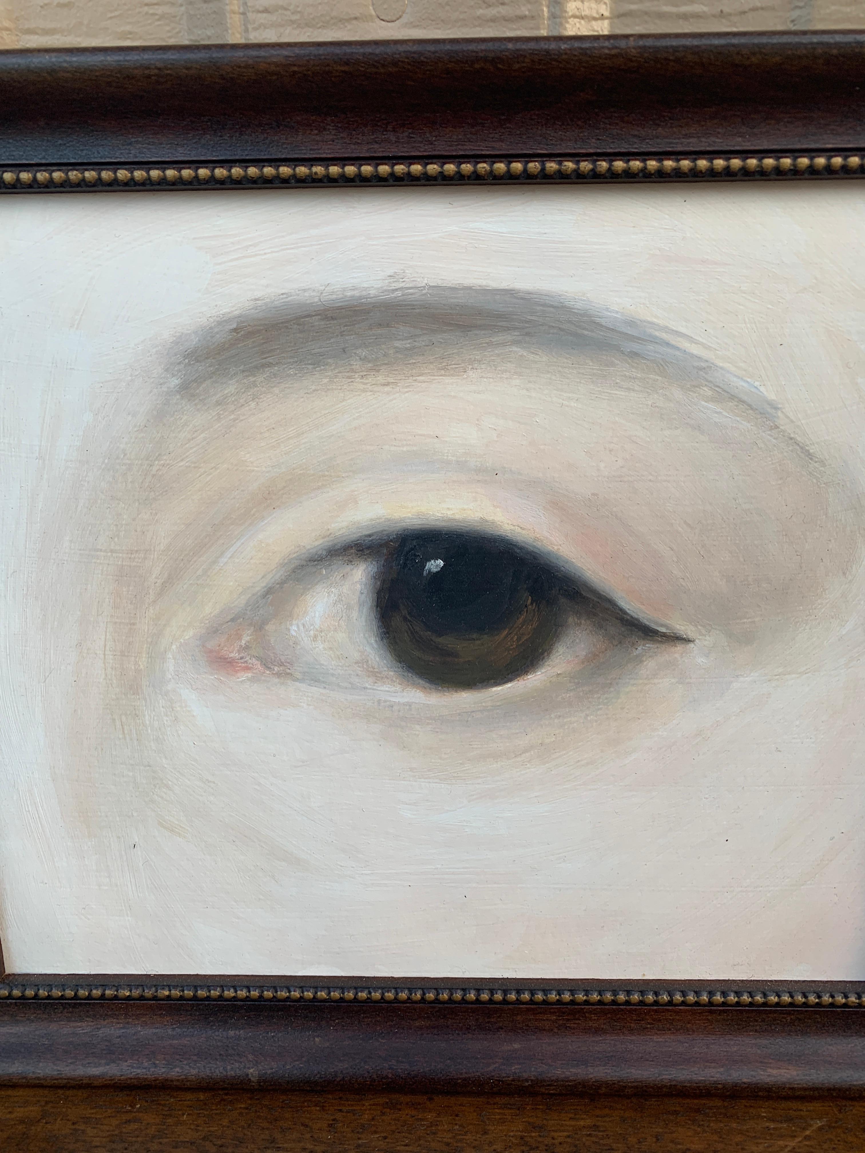 Handbemaltes gerahmtes Gemälde im Regency-Stil, Öl auf Leinwand, Lover's Eye, Lover's Eye (20. Jahrhundert) im Angebot