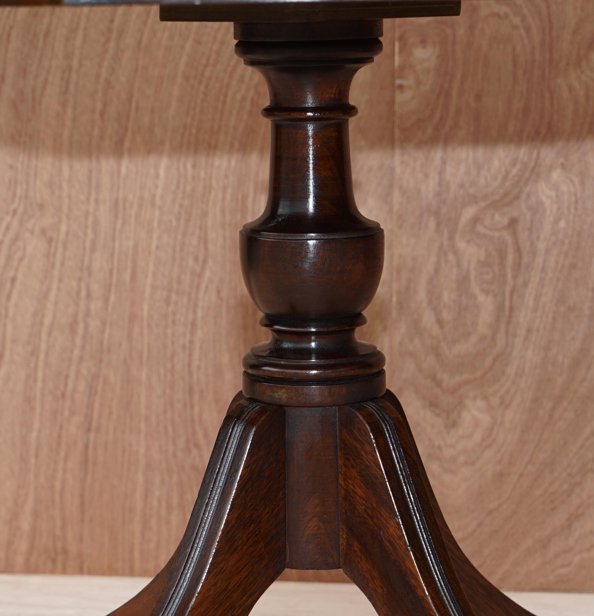 Regency Style Hardwood Green Leather Side End Lamp Wine Drum Table with Drawers 6