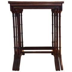 Regency Style Inlaid Rosewood Nesting Tables