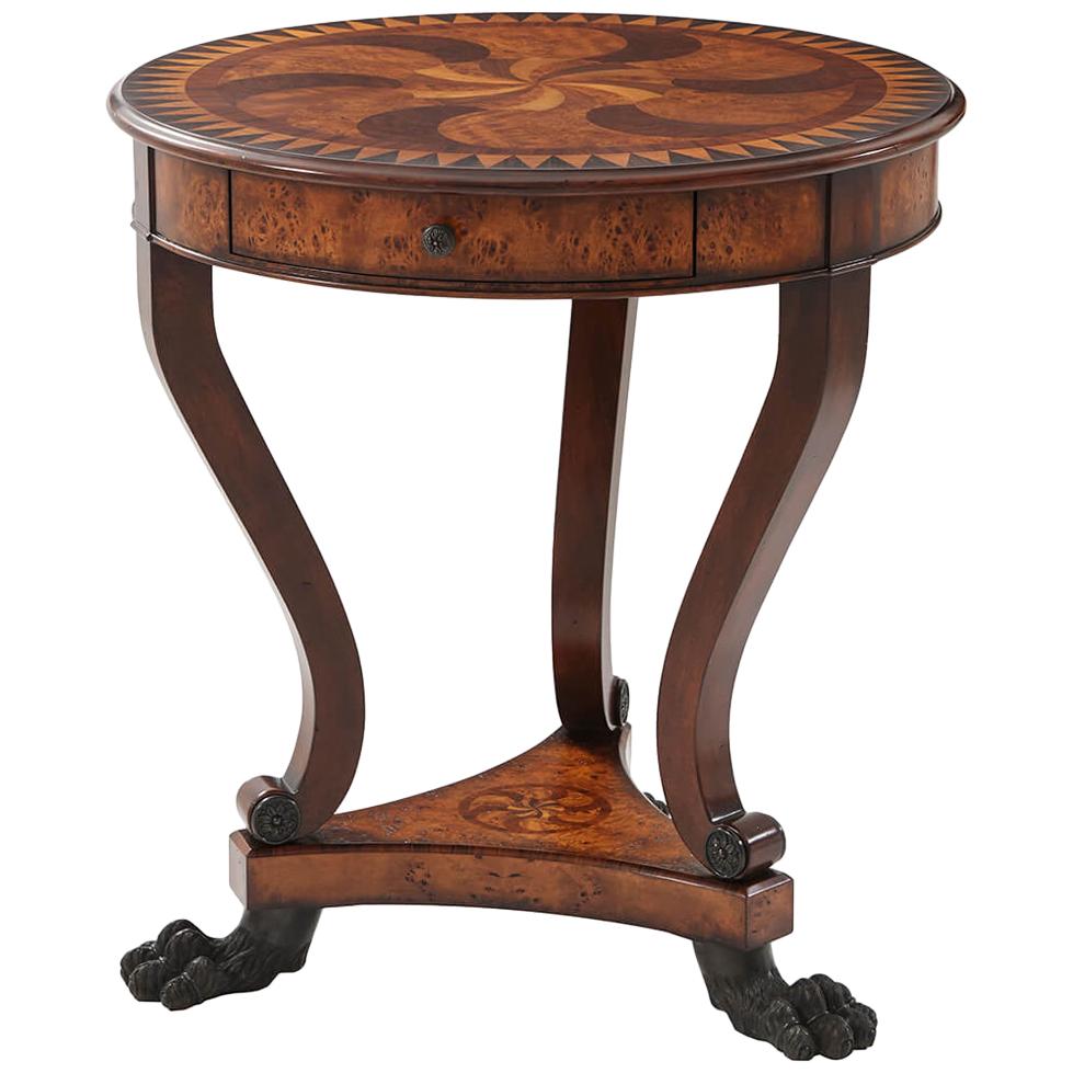 Regency Style Inlaid Side Table For Sale