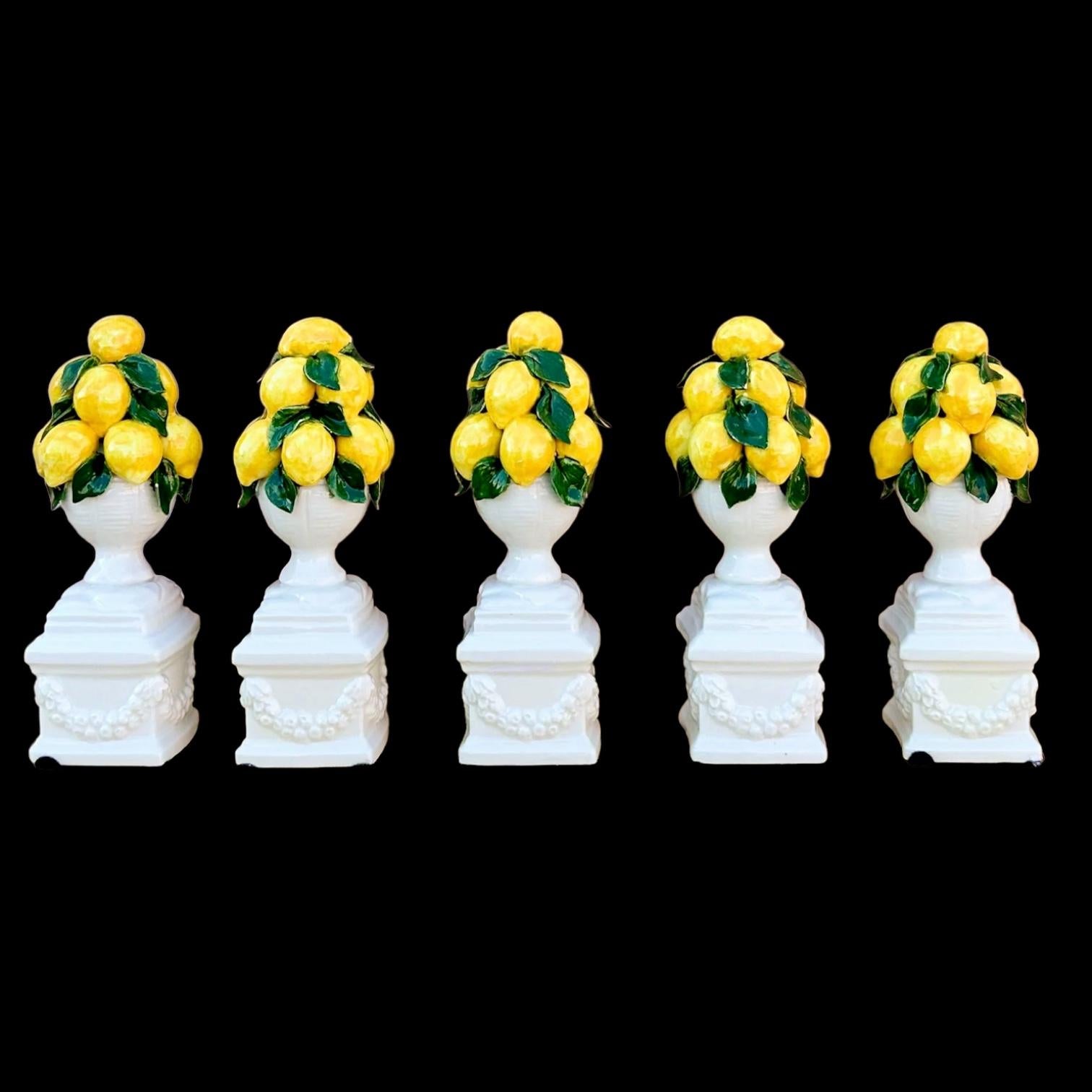 Regency Style Italian Ceramic Lemon Topiary Table Decor / Vases / Centerpiece  For Sale 5