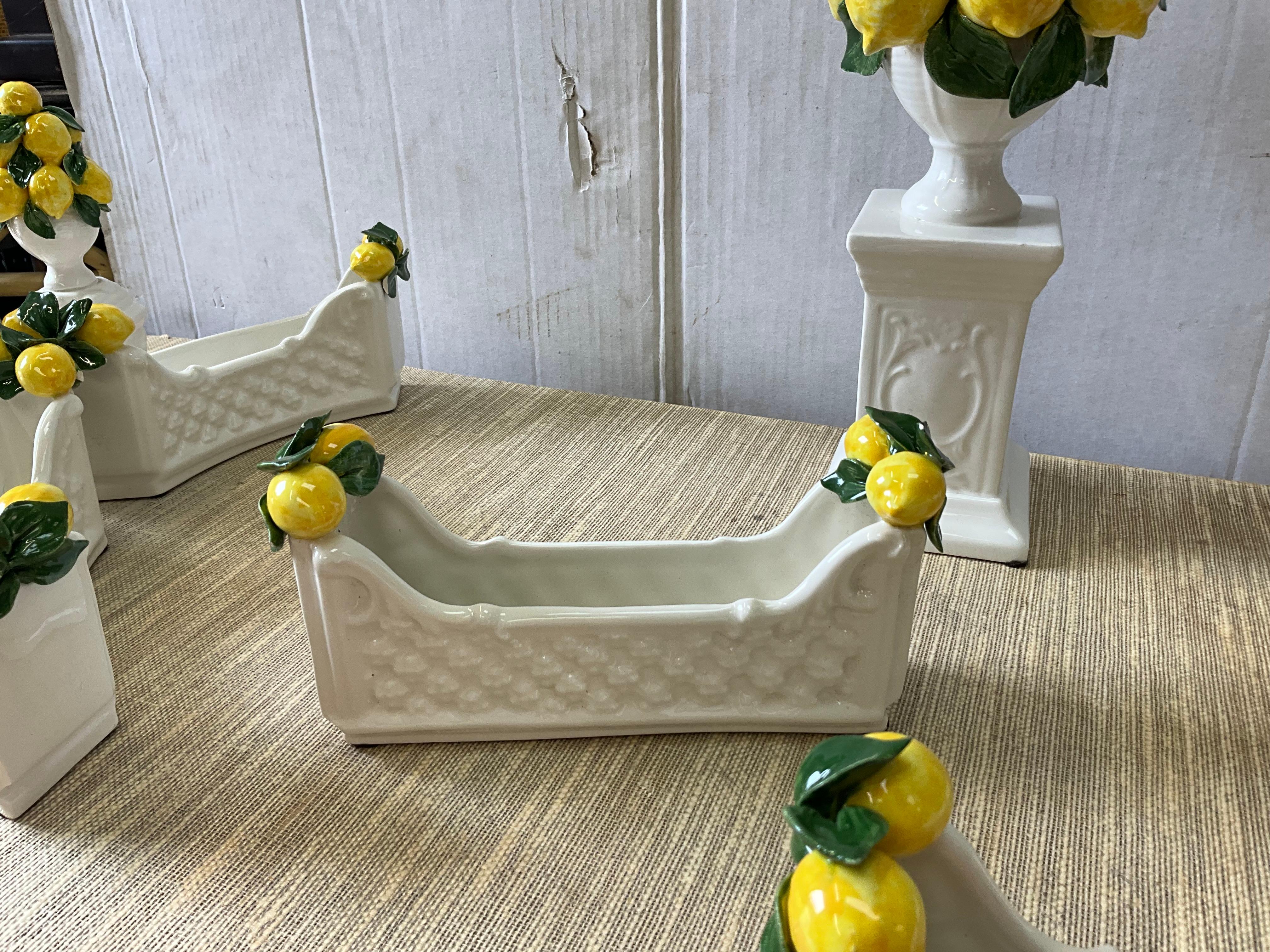 Regency Style Italian Ceramic Lemon Topiary Table Decor / Vases / Centerpiece  For Sale 3