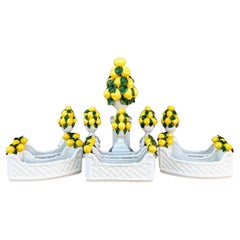 Vintage Regency Style Italian Ceramic Lemon Topiary Table Decor / Vases / Centerpiece 