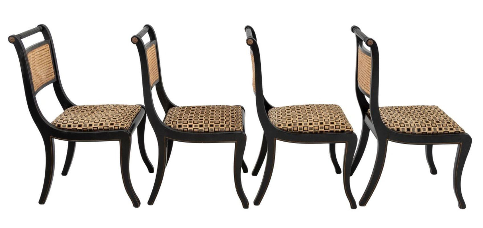 Regency Style Italian Dining Chairs, 6 In Good Condition In Astoria, NY