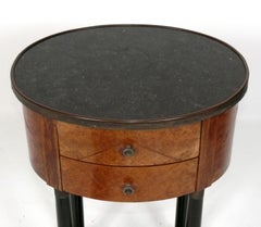 Regency Style Italian Marble Top Oval End Table or Nightstand