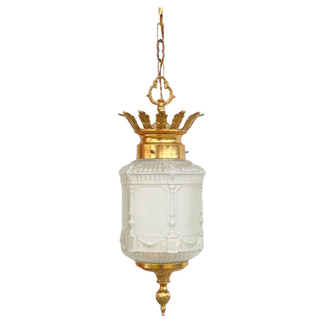 Regency Style French Lantern-Chandelier, 1960s For Sale