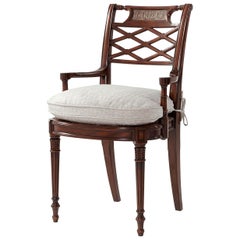 Regency Style Lattice Back Armchair