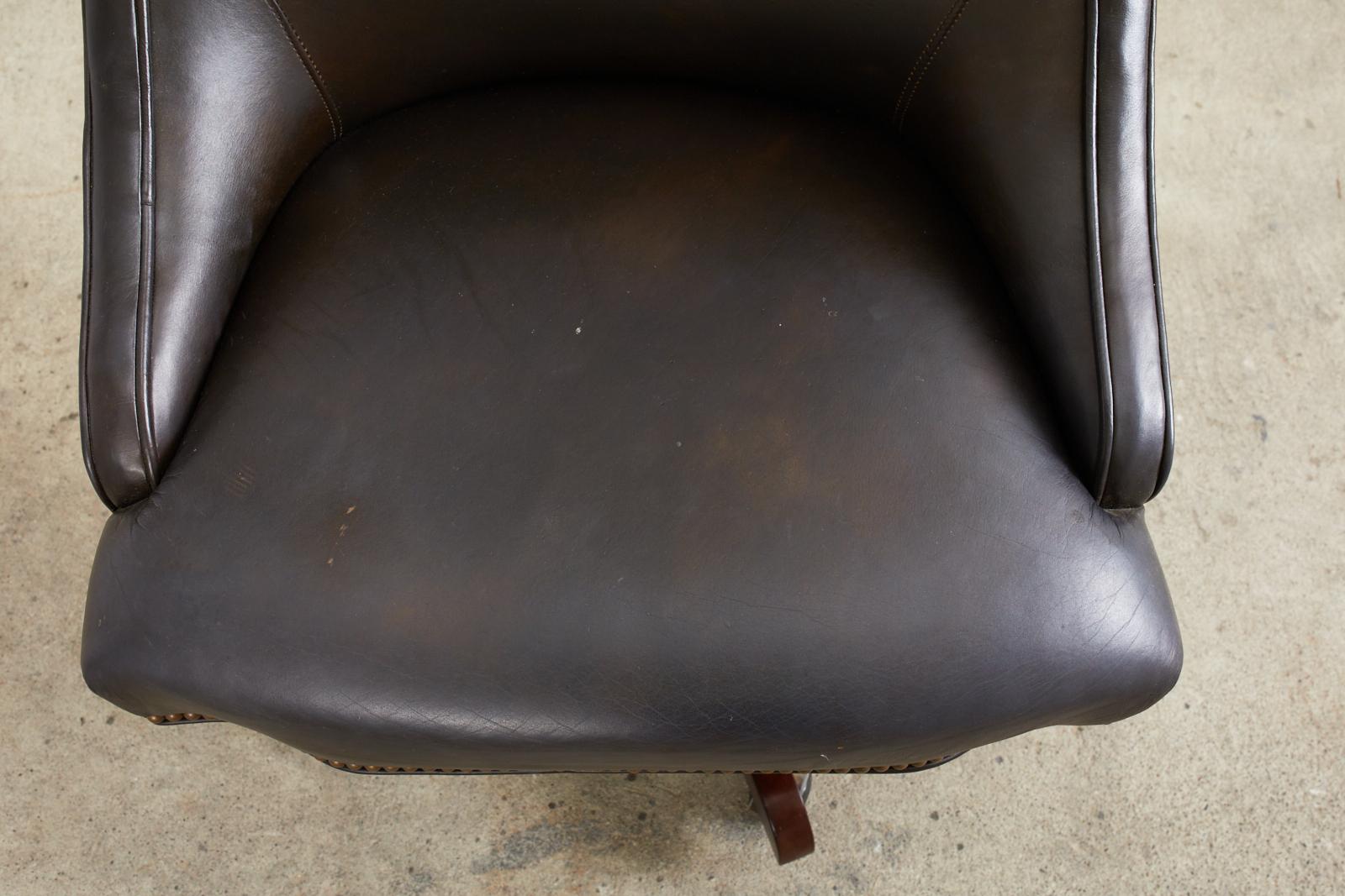 Regency Style Leather Executive Office Chair by Century For Sale 4