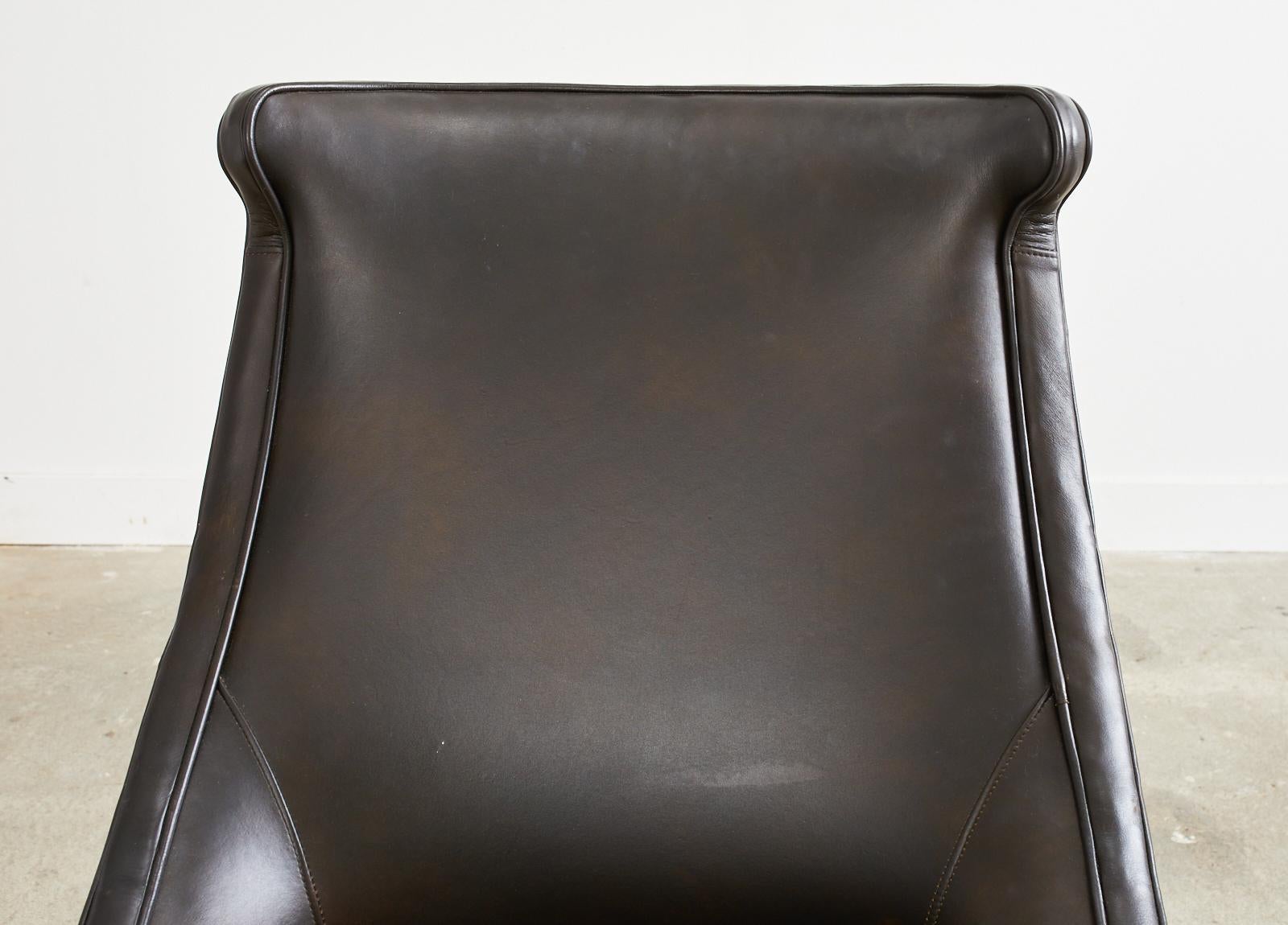 Regency Style Leather Executive Office Chair by Century For Sale 7