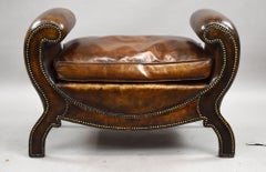 Regency Style Leather Stool