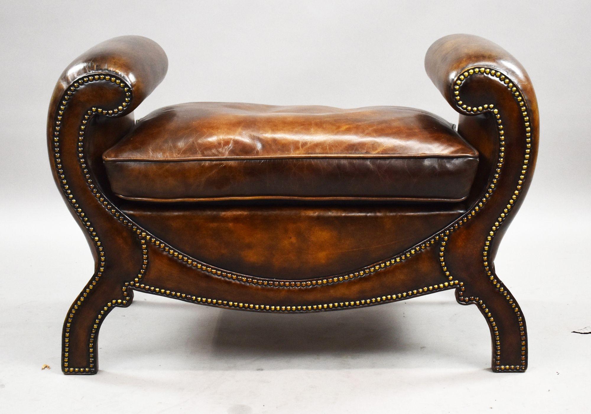 Lederhocker im Regency-Stil im Zustand „Gut“ im Angebot in Chelmsford, Essex