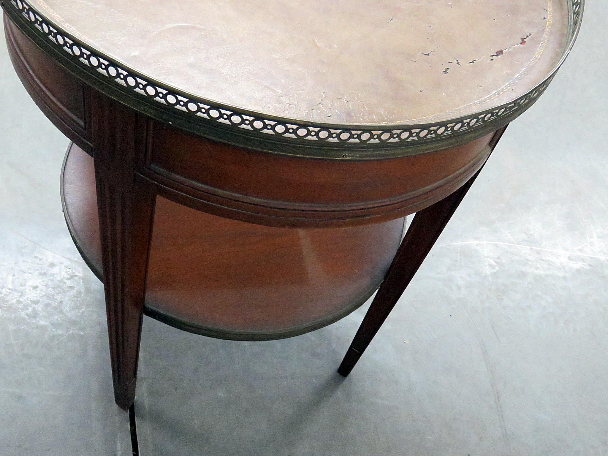 Regency Style Leather Top Bouillotte Table For Sale 6
