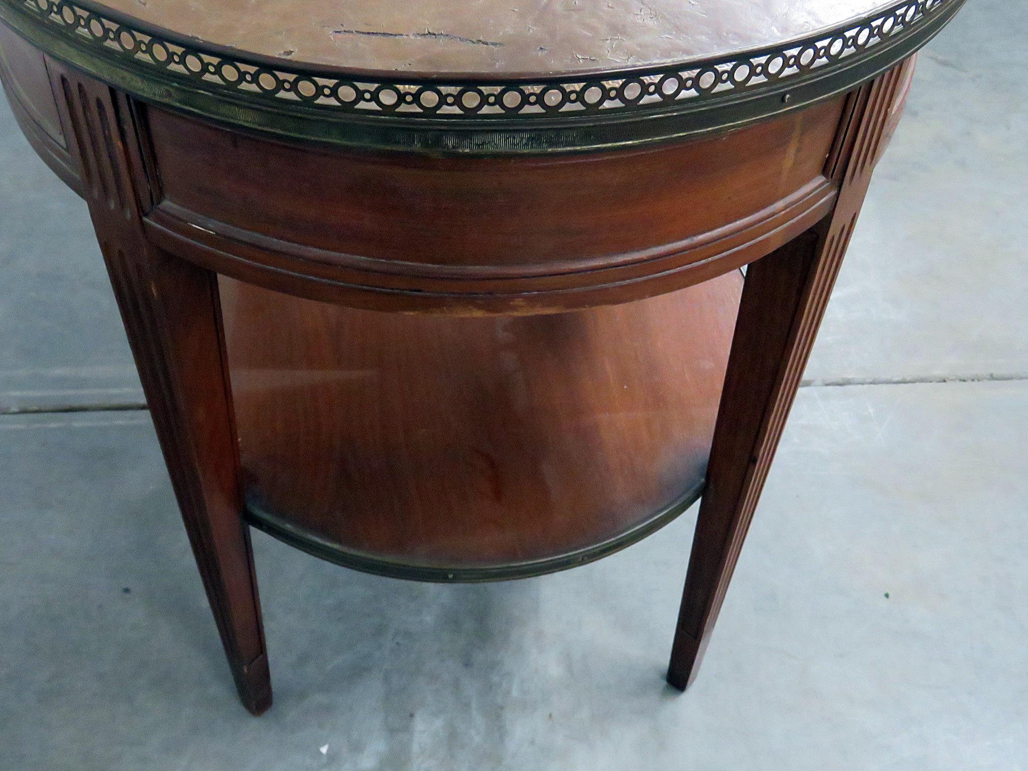 Regency Style Leather Top Bouillotte Table For Sale 7