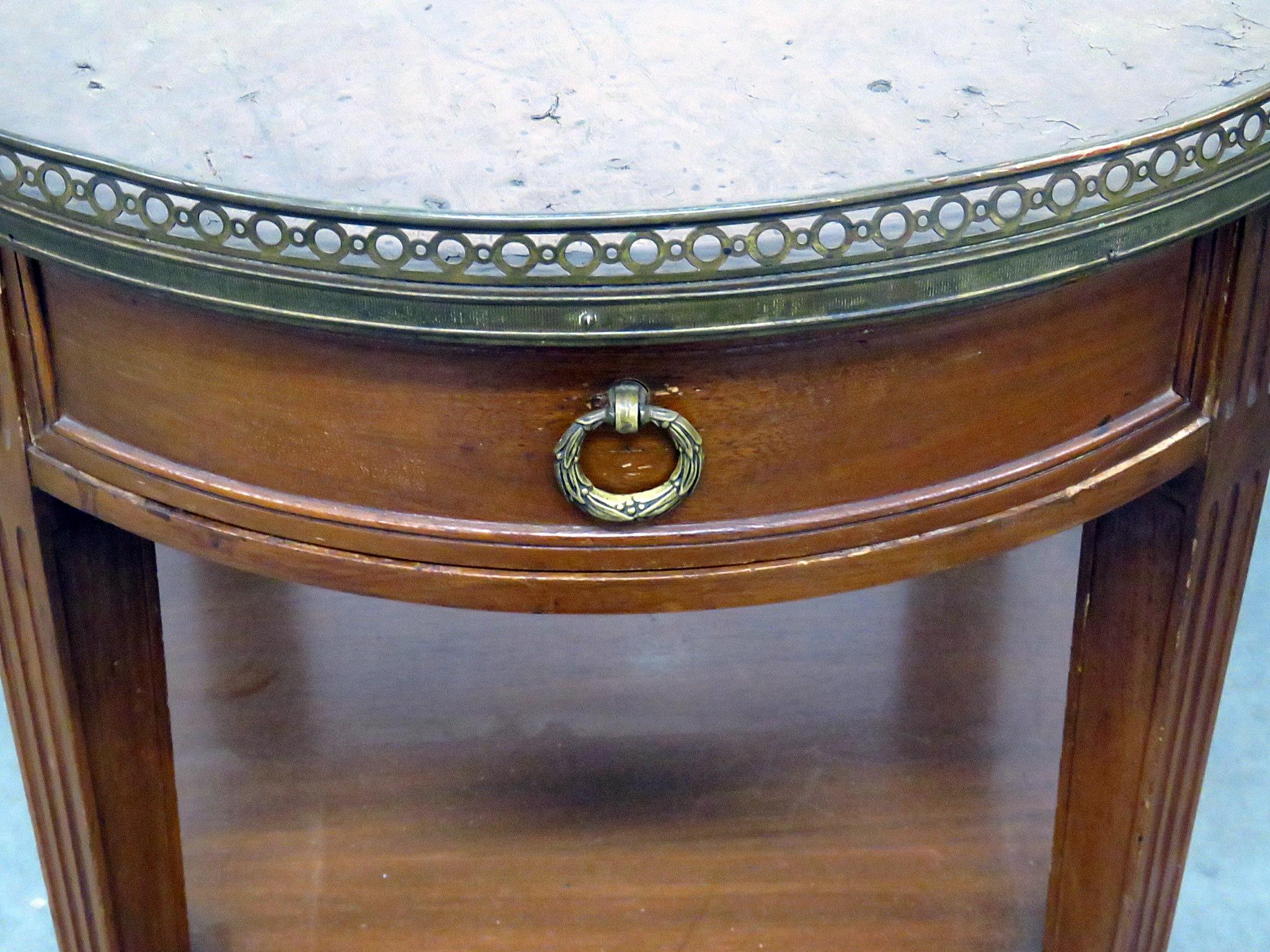 20th Century Regency Style Leather Top Bouillotte Table For Sale