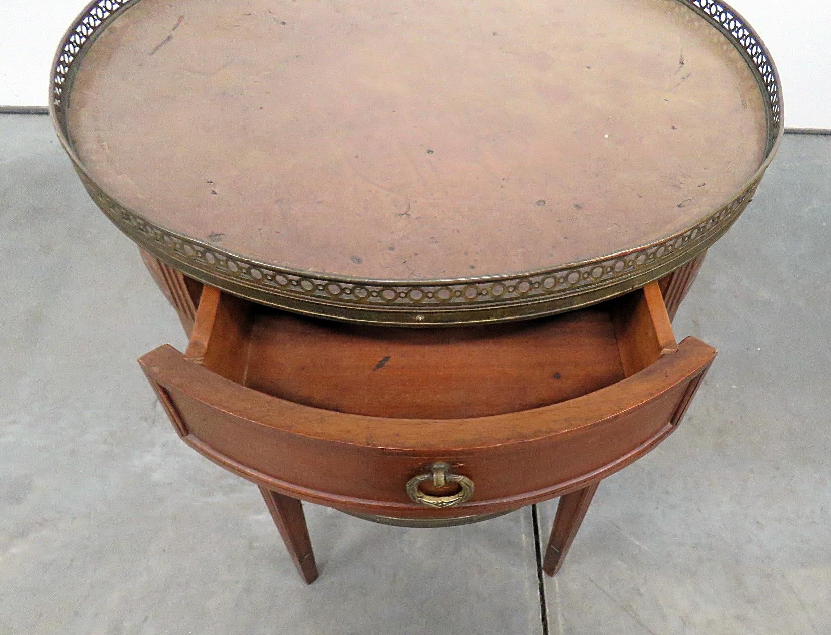 Regency Style Leather Top Bouillotte Table For Sale 2