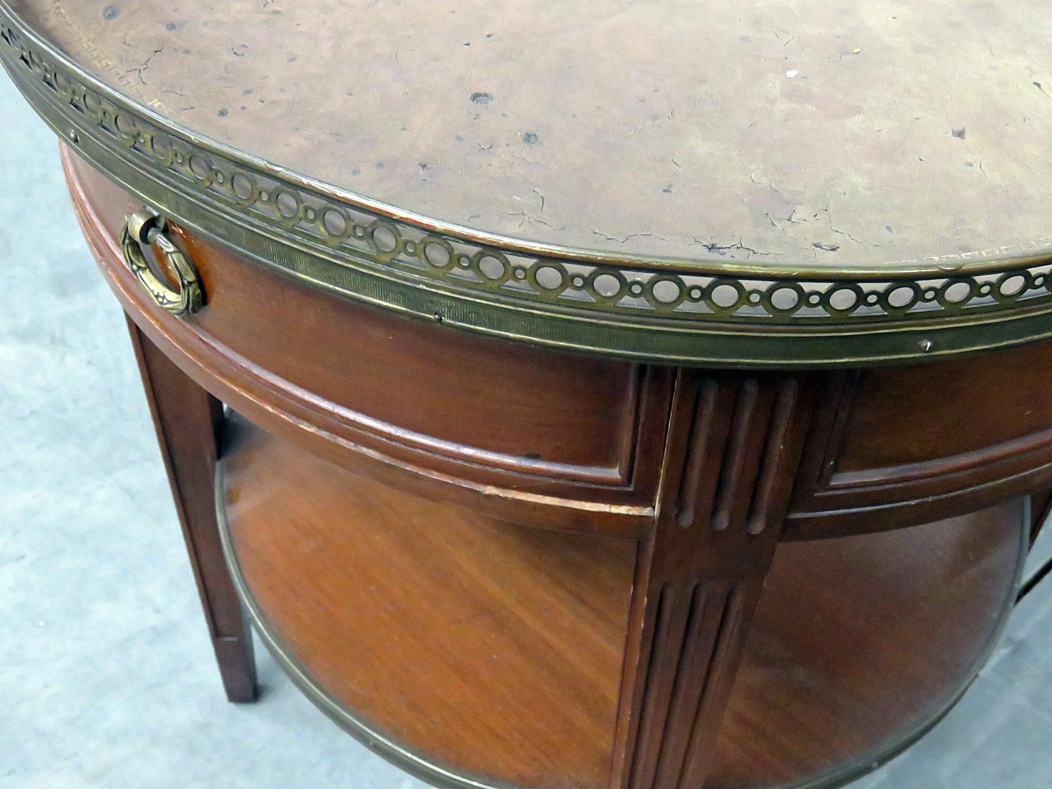 Regency Style Leather Top Bouillotte Table For Sale 4