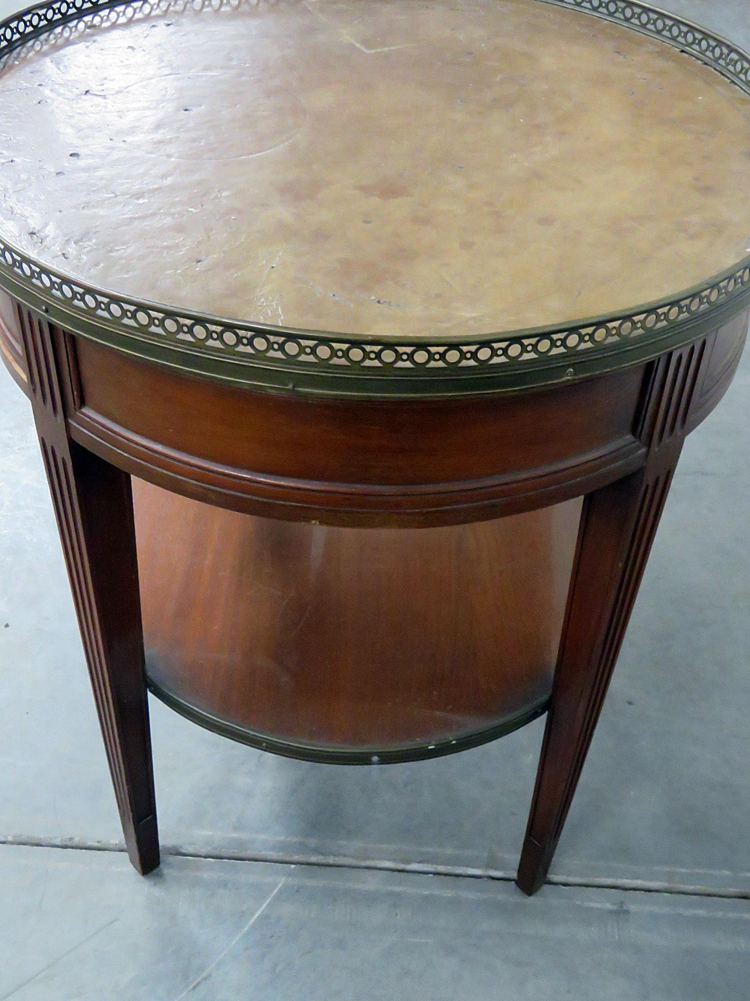 Regency Style Leather Top Bouillotte Table For Sale 5