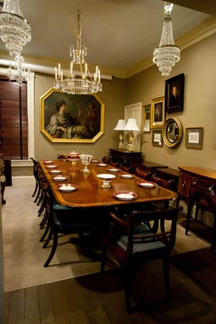 Regency Style Mahogany 2-Pedestal Dining Table, Seats 12