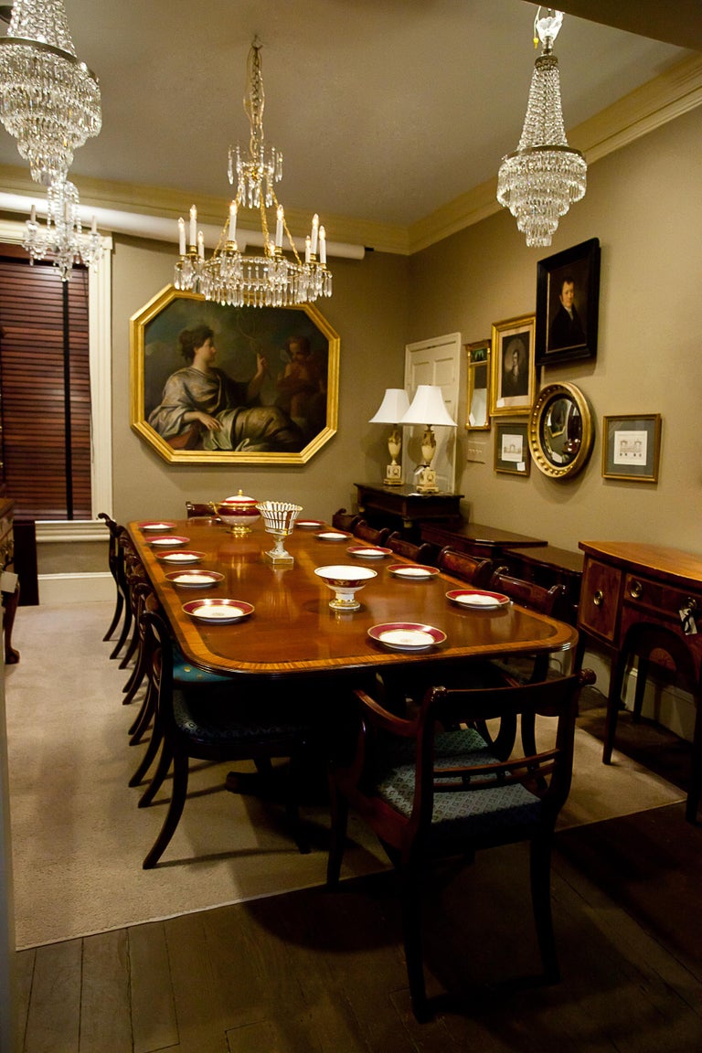 Regency Style Mahogany 2-Pedestal Dining Table, Seats 12 For Sale at 1stdibs