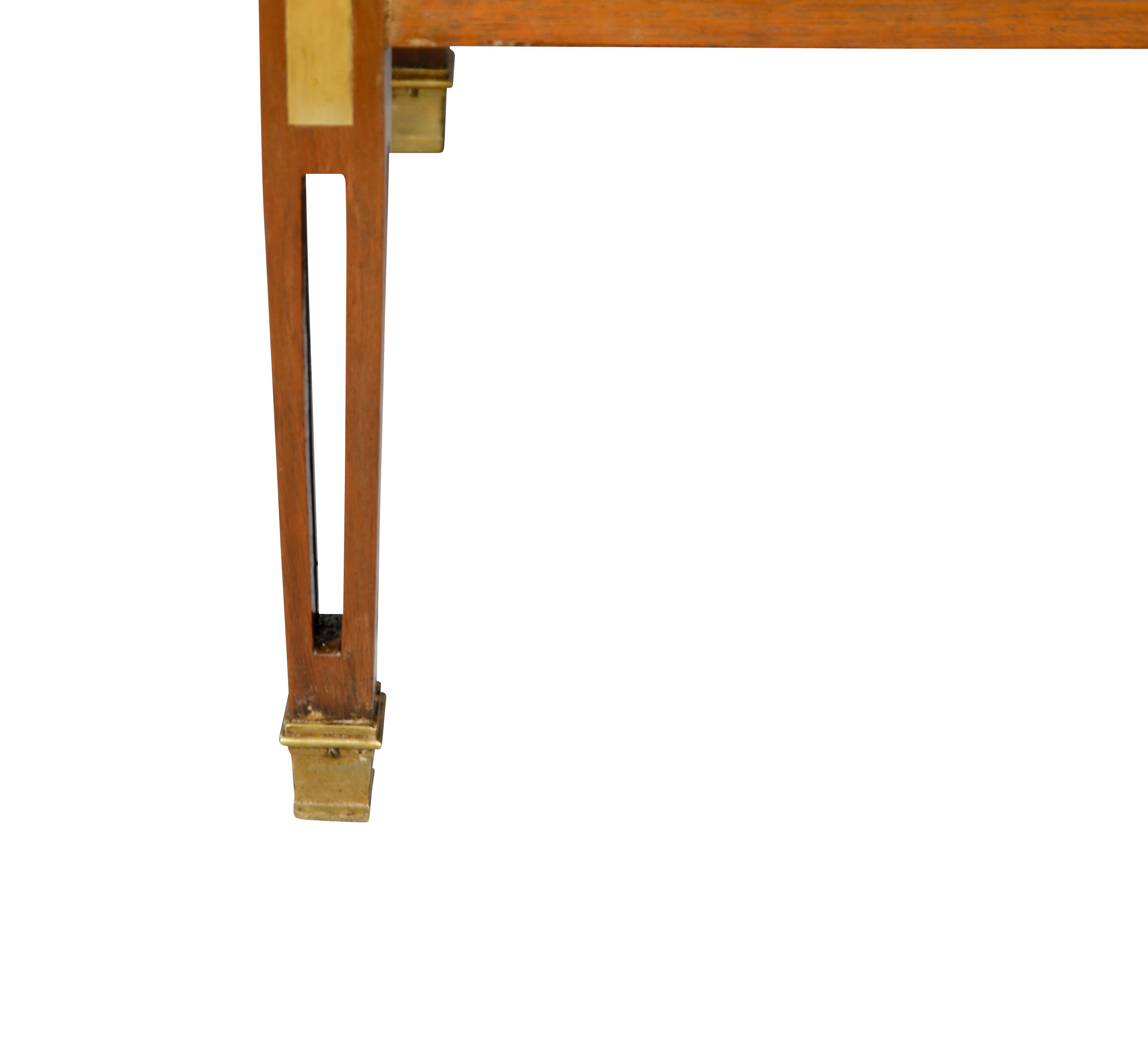 Regency Style Mahogany and Brass Inlaid Table For Sale 10