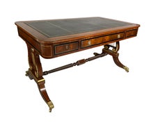 Regency Style Mahogany and Brass Inlaid Writing Table