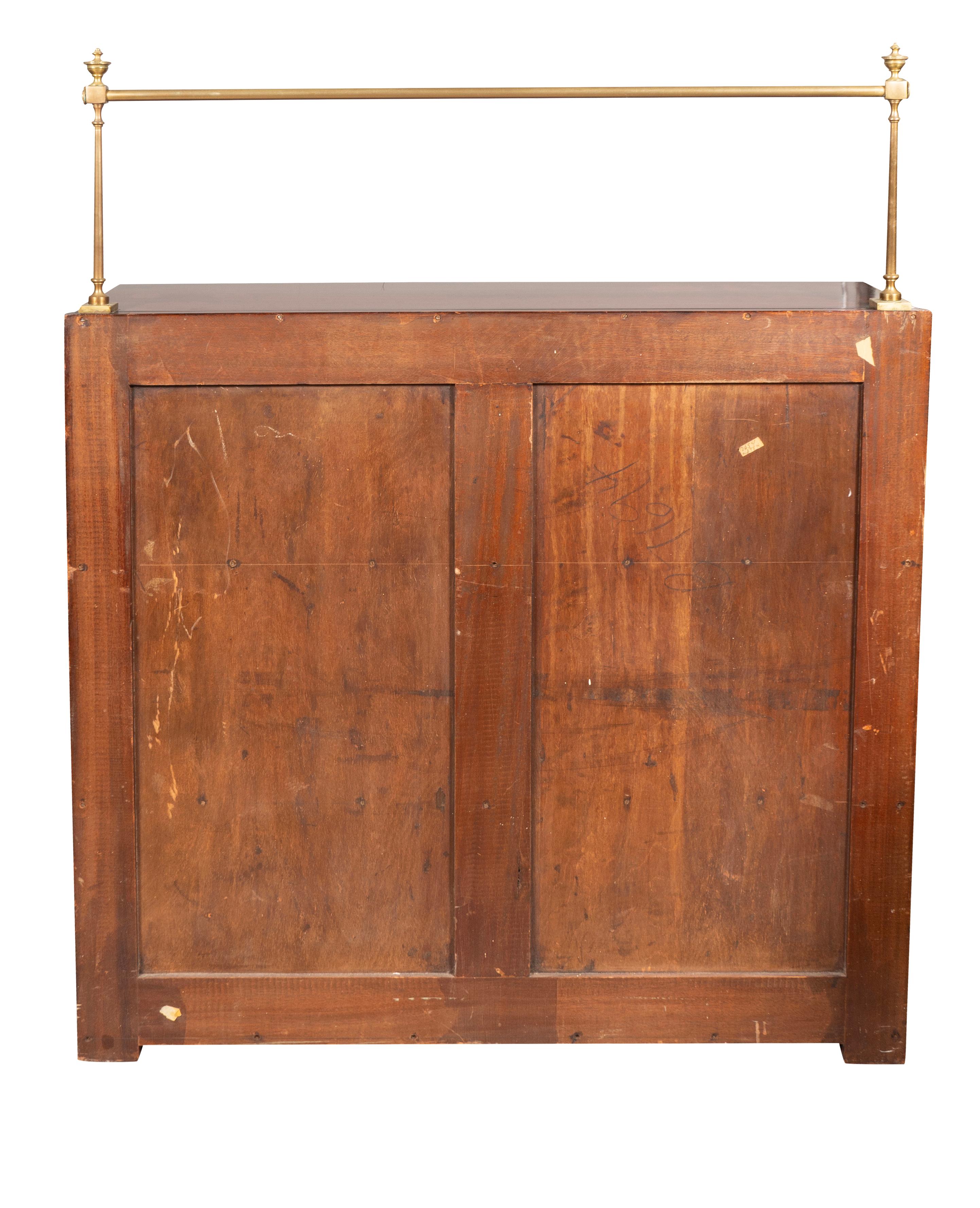 20th Century Regency Style Mahogany And Brass Open Bookcase For Sale