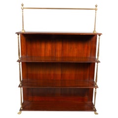 Antique Regency Style Mahogany And Brass Open Bookcase