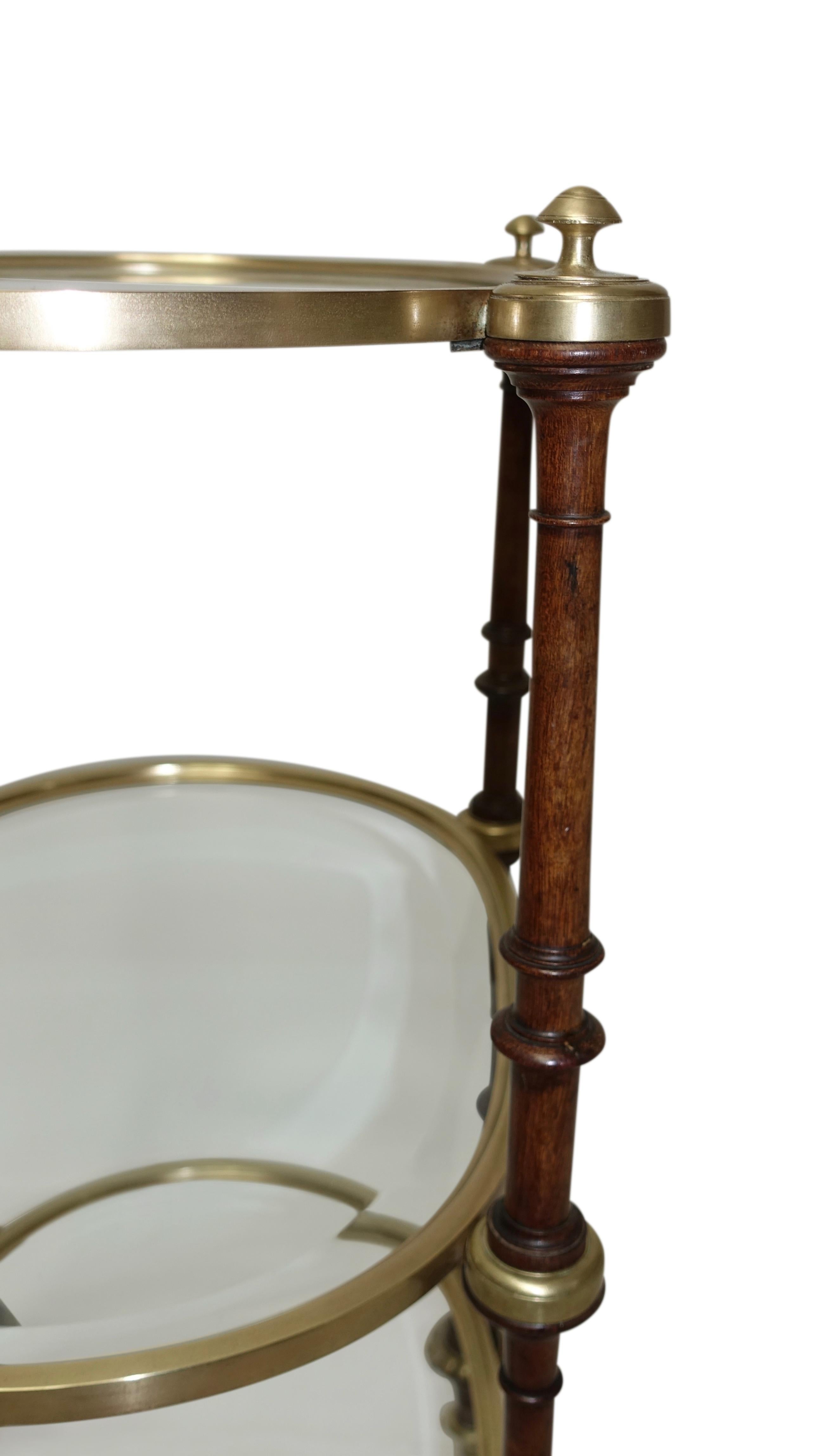 Mid-19th Century Regency Style Mahogany and Brass Three-Tier Table