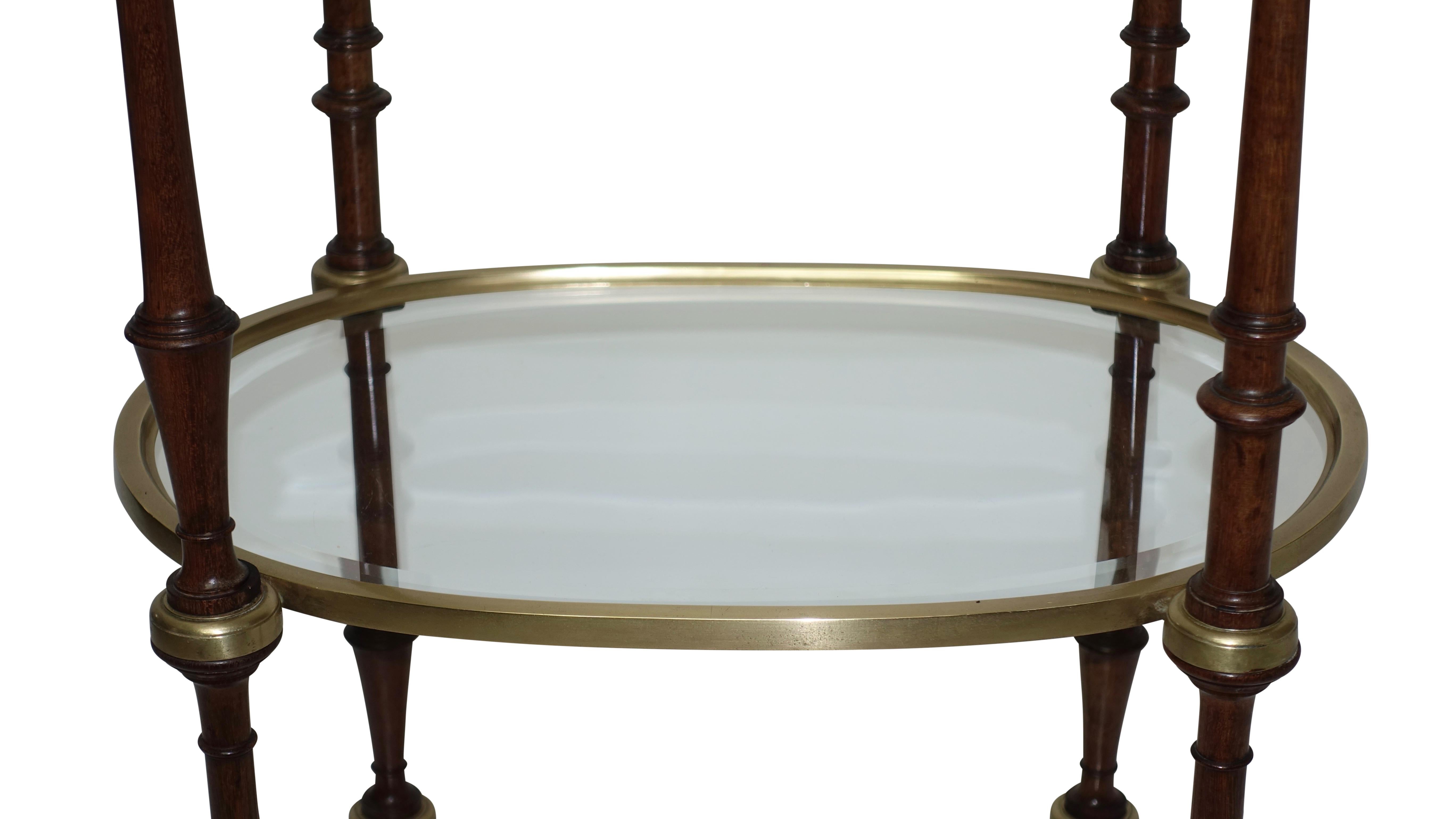 Regency Style Mahogany and Brass Three-Tier Table 2