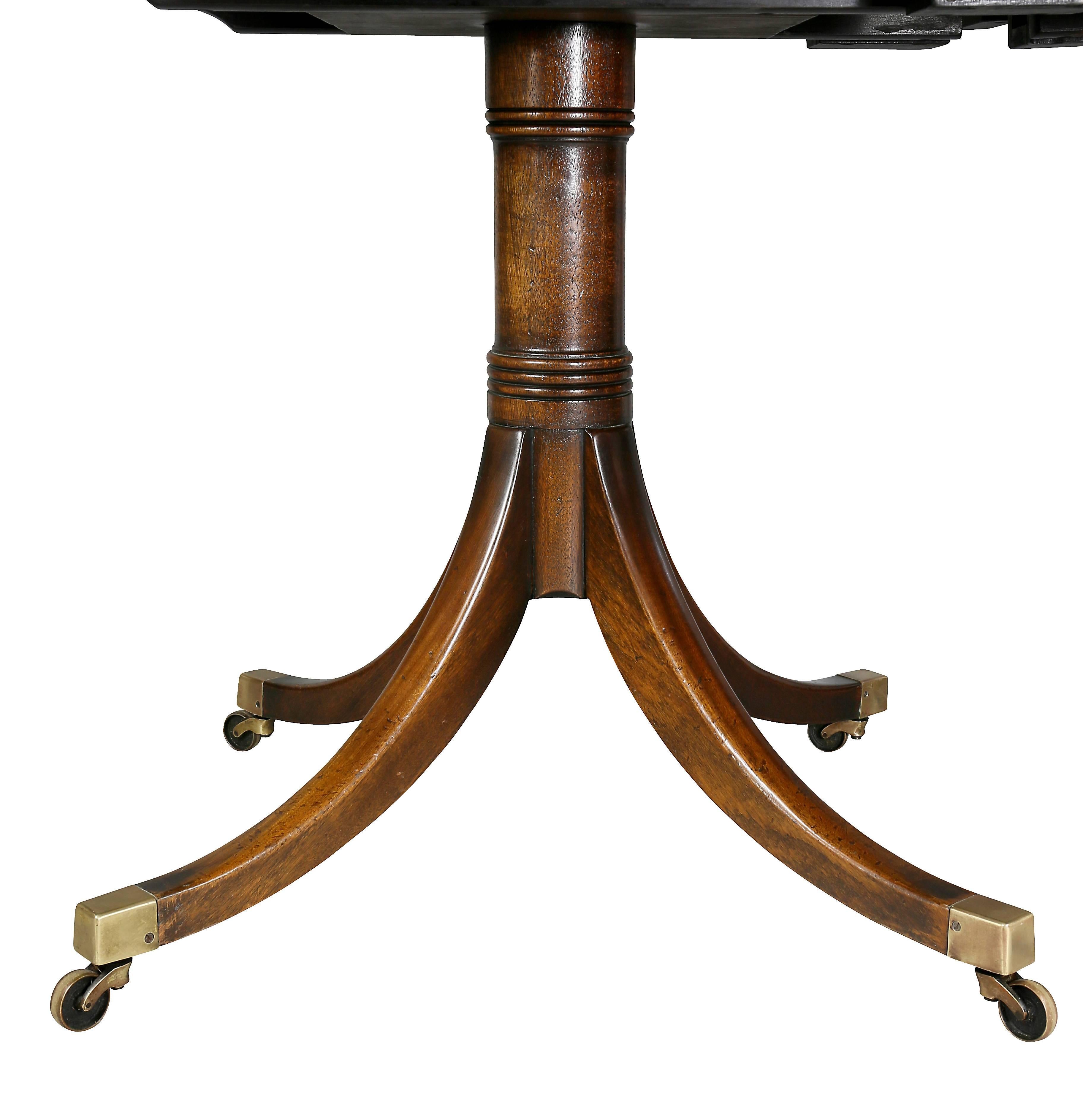 Regency Style Mahogany and Cross Banded Two Pedestal Dining Table 3