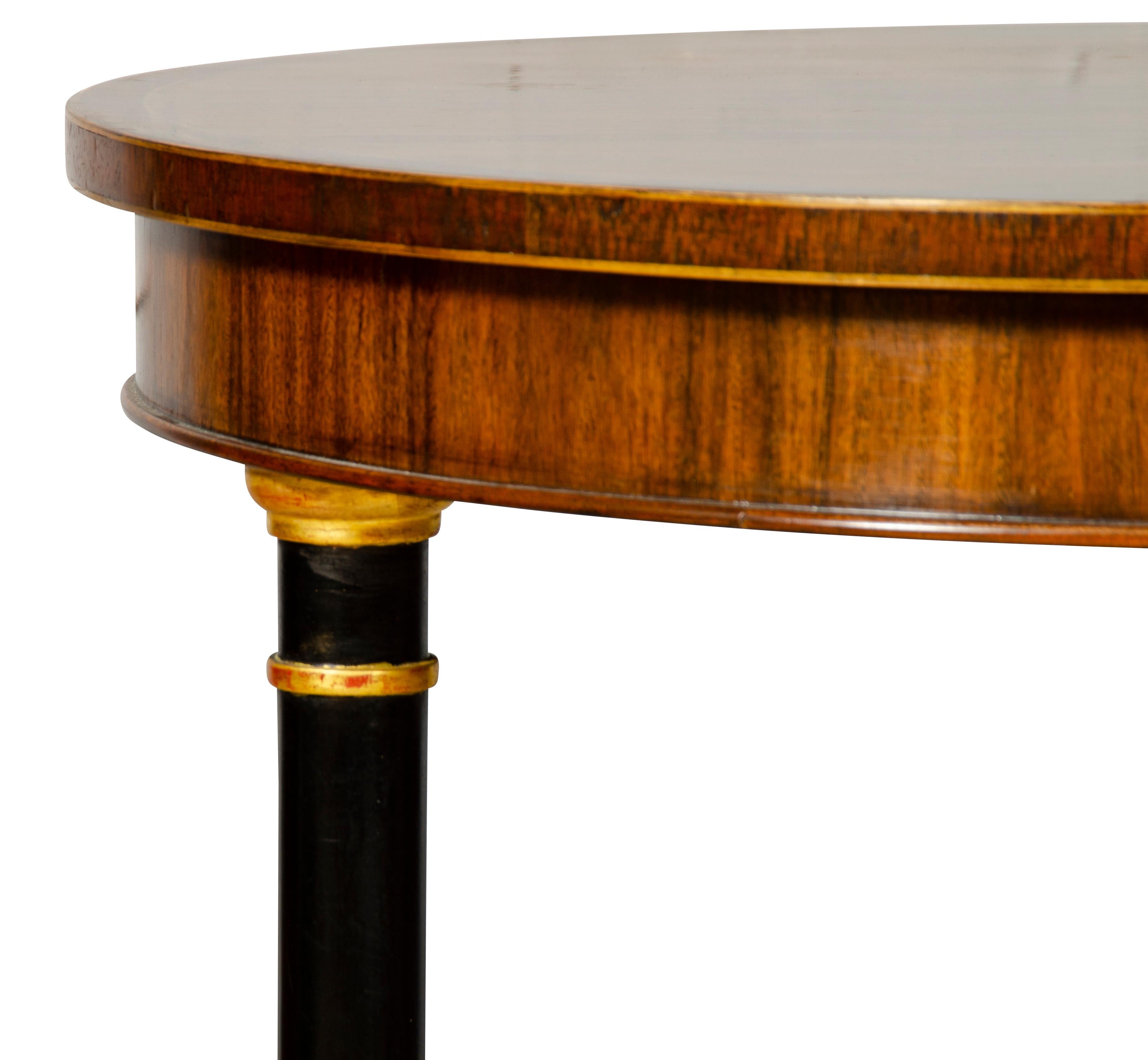 Regency Style Mahogany and Giltwood Table For Sale 11