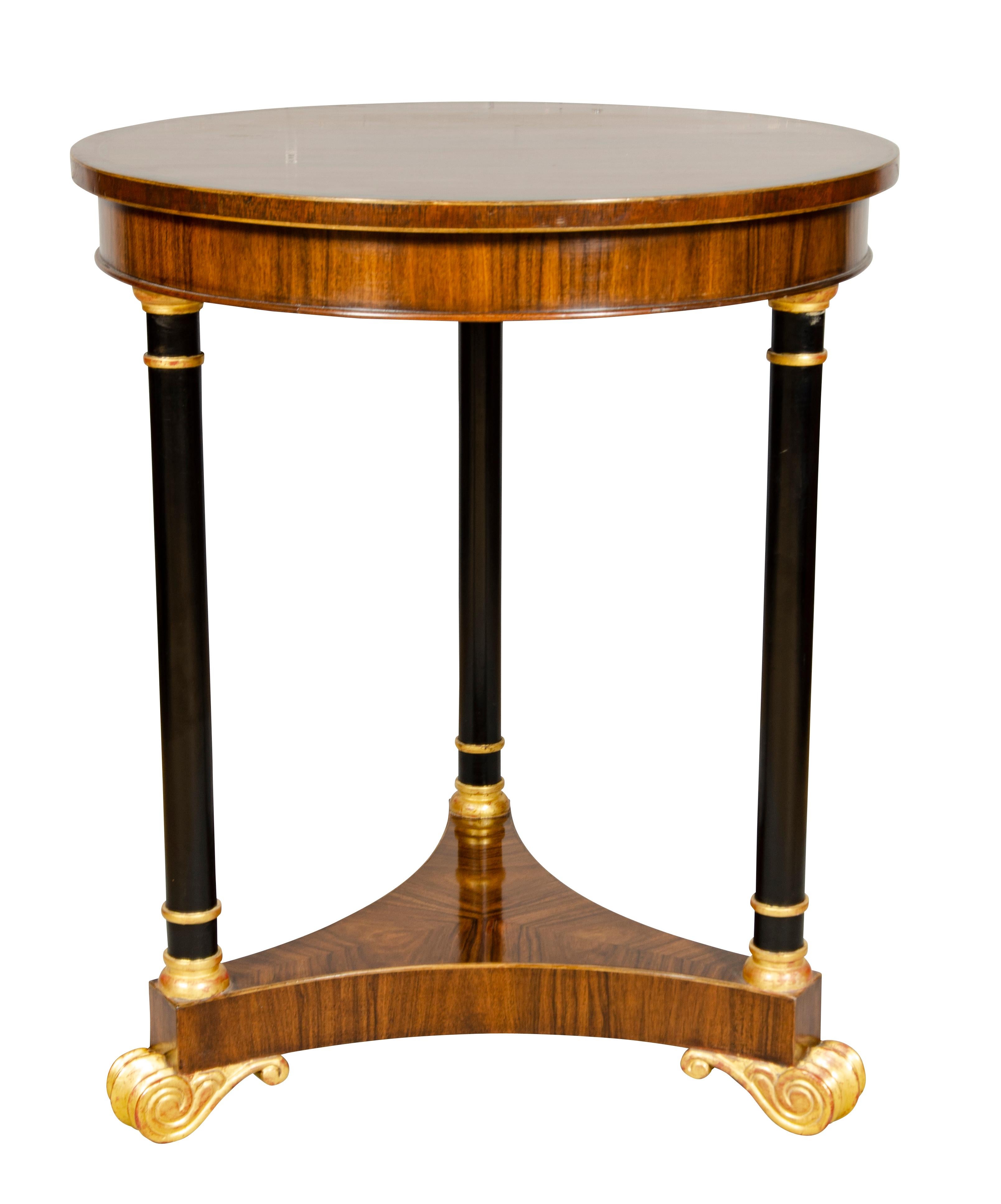 Regency Style Mahogany and Giltwood Table For Sale 1