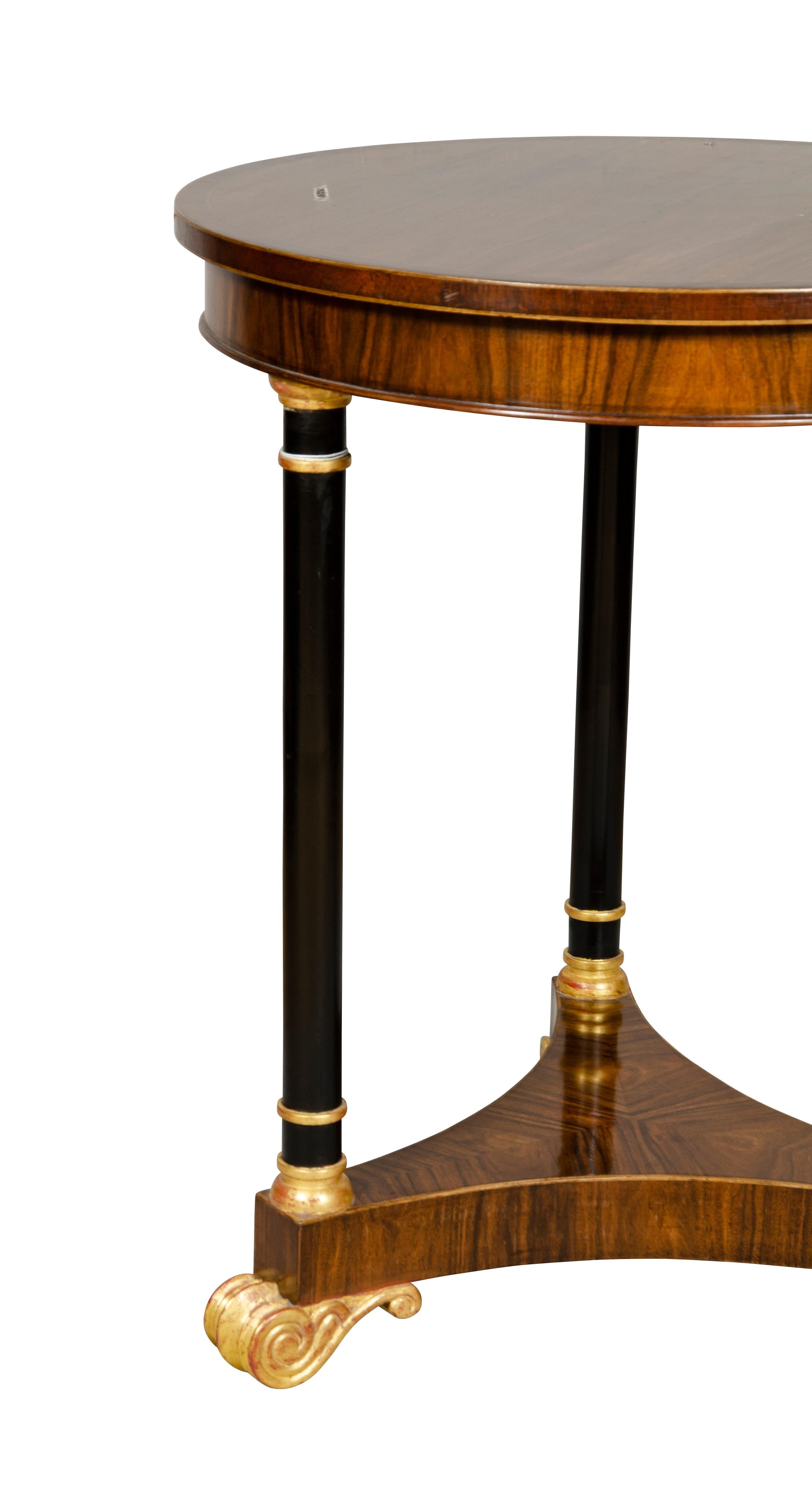 Regency Style Mahogany and Giltwood Table For Sale 4
