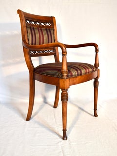 Regency Style Mahogany Armchair Crafted in Italy
